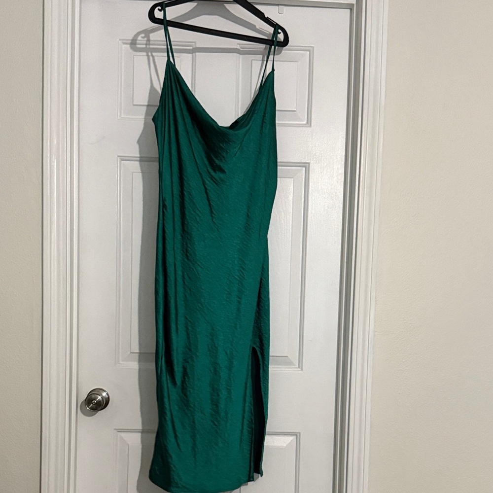 Justify Teal Backless Slip Dress
